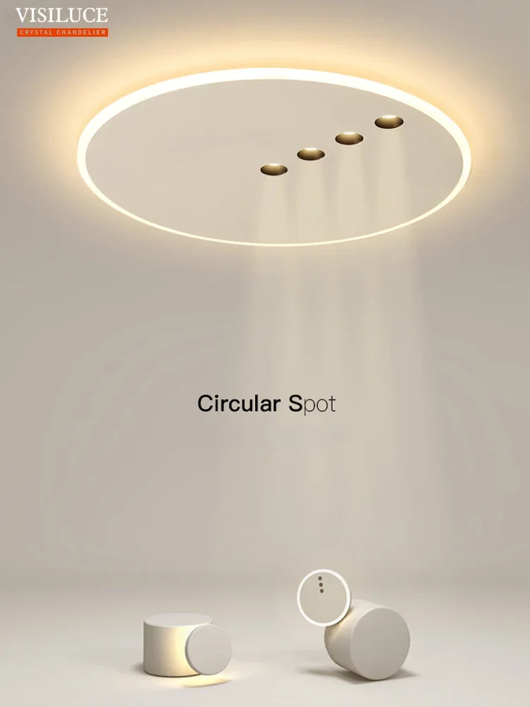 plafonnier led rond minimaliste à intensité réglable pour intérieur