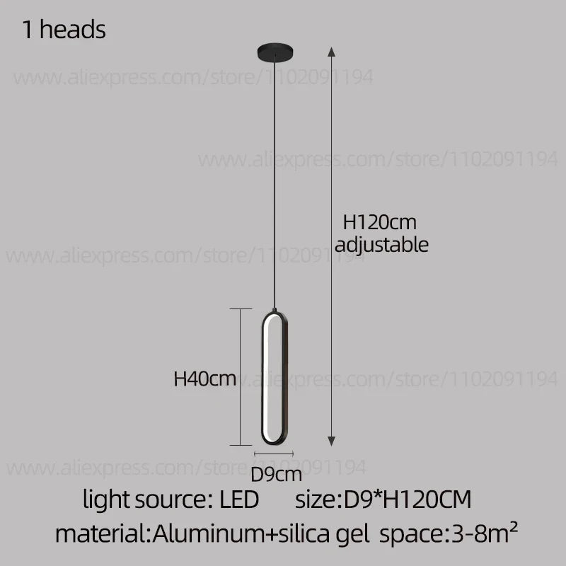 lustre ovale led minimaliste pour duplex hôtel penthouse