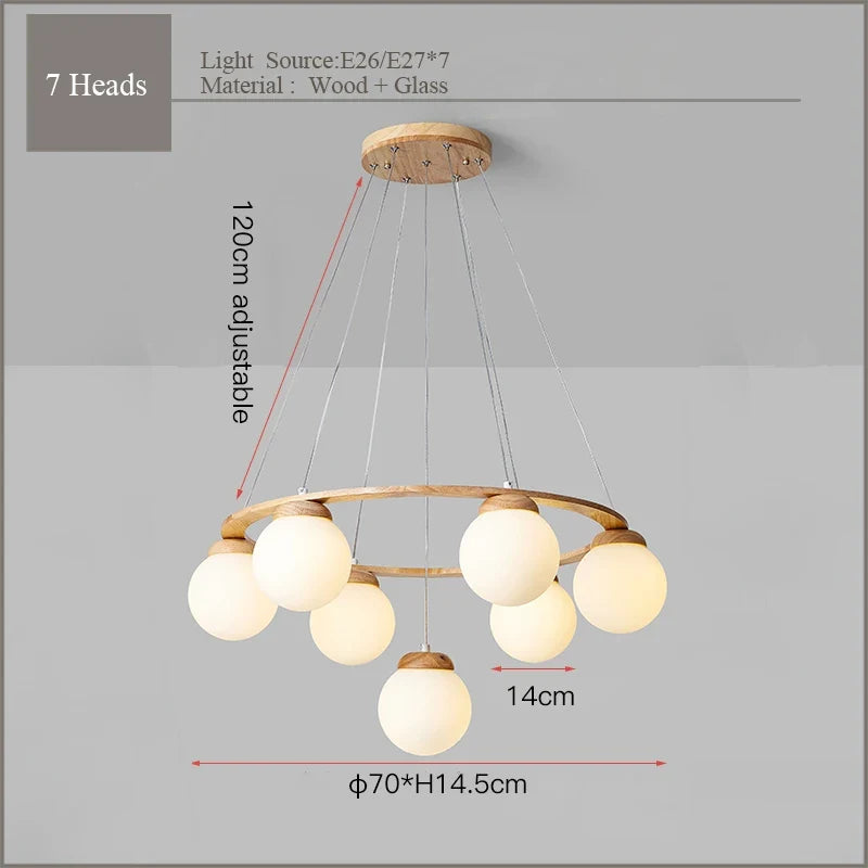 suspension en bois et verre design moderne pour intérieur 2024