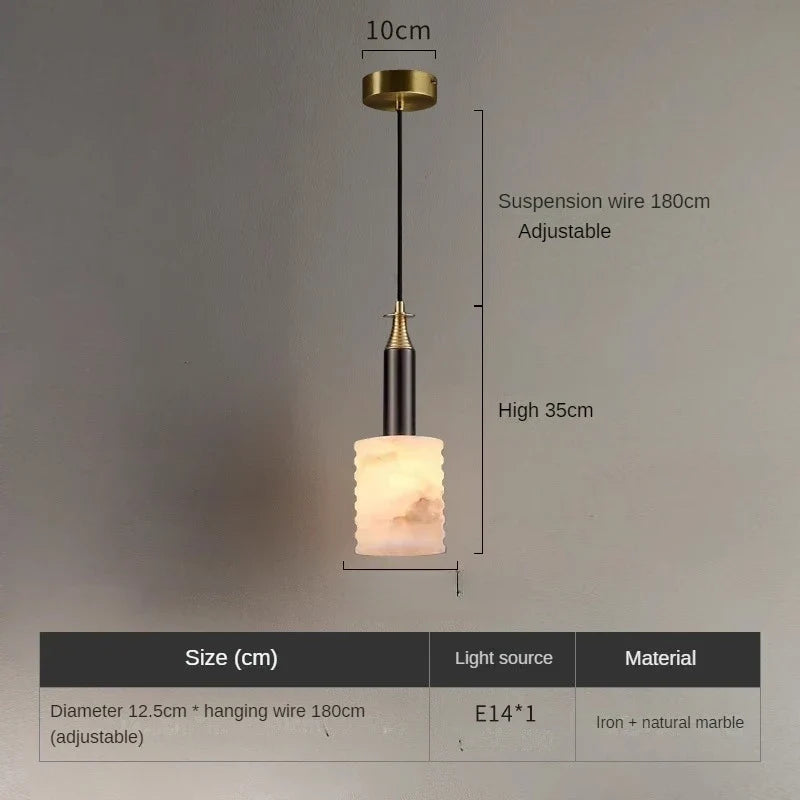 lustre en marbre chinois style minimaliste moderne pour restaurant et bar