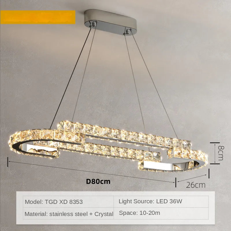 suspension led en cristal style nordique décoratif