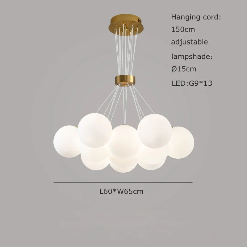 lustre sphérique planète led moderne réglable en hauteur pour décoration
