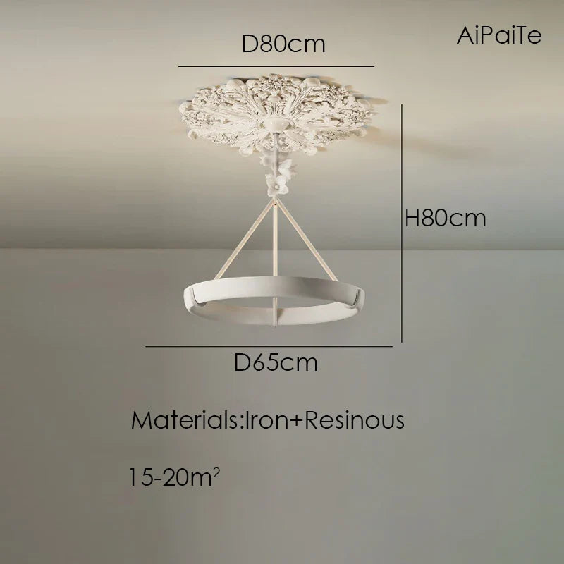 Aipaite Modern Faux Sculpture Round Chandelier is an indoor light fixture for living room, study and bedroom