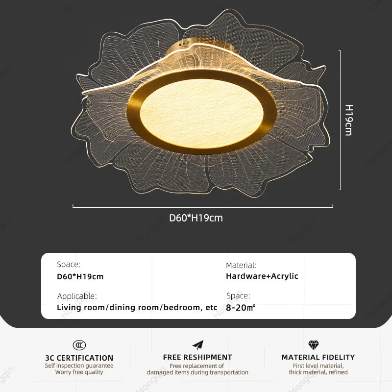lustre doré à led au style luxueux pour intérieur élégant