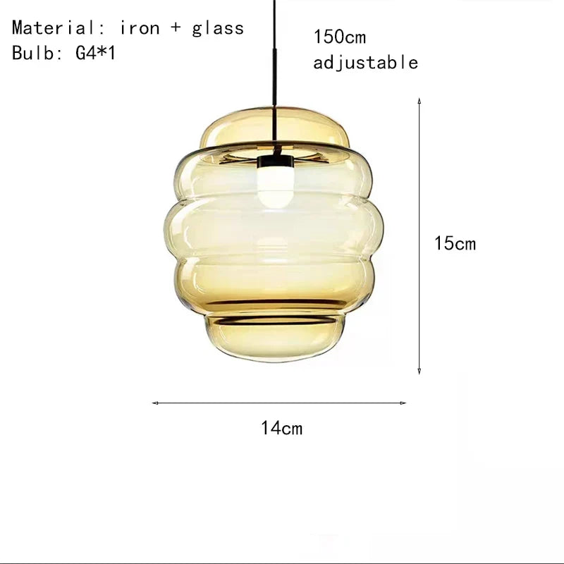 suspension en verre transparent pour bar restaurant avec fil réglable