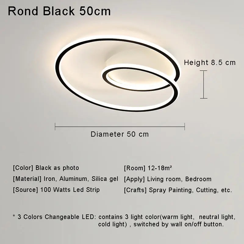 plafonnier led moderne pour éclairage intérieur décoratif