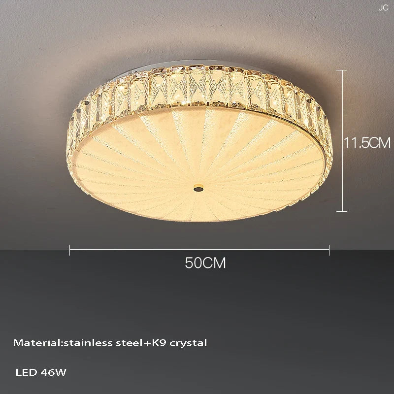 plafonnier led de luxe en cristal design moderne haute qualité 	 lampara