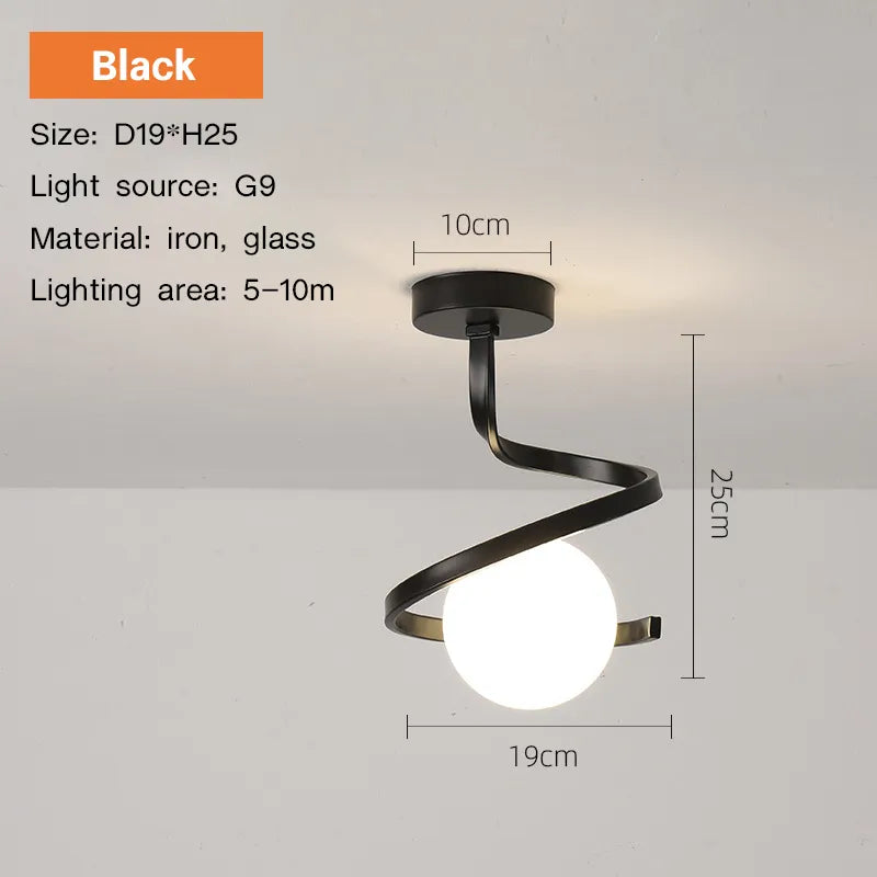 plafonnier led nordique boule verre