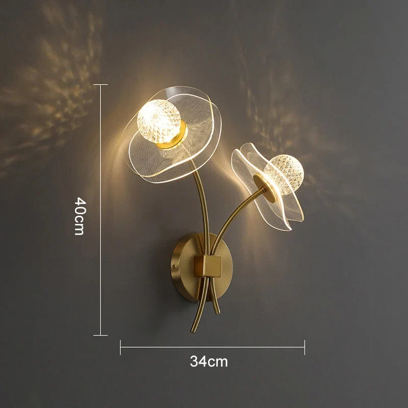 Modern Led personalized decoration lotus leaf garden wall lamp, bedside bedroom, living room, staircase, corridor, kitchen backg