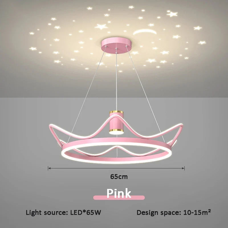 lustre moderne avec projection ciel étoilé pour chambre enfant