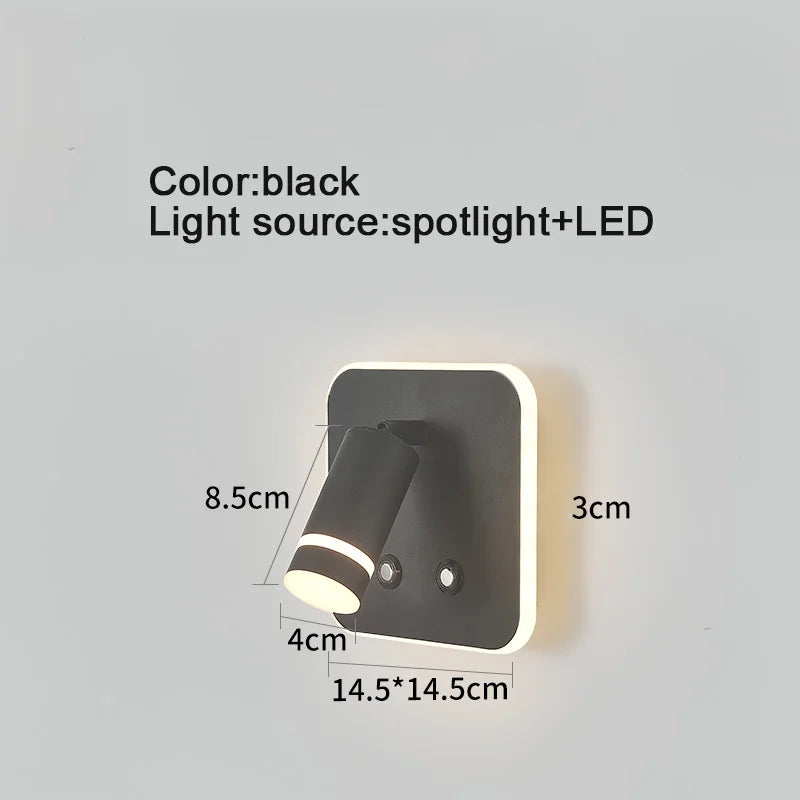 lampe de lecture led rotative avec port usb et interrupteur type-c