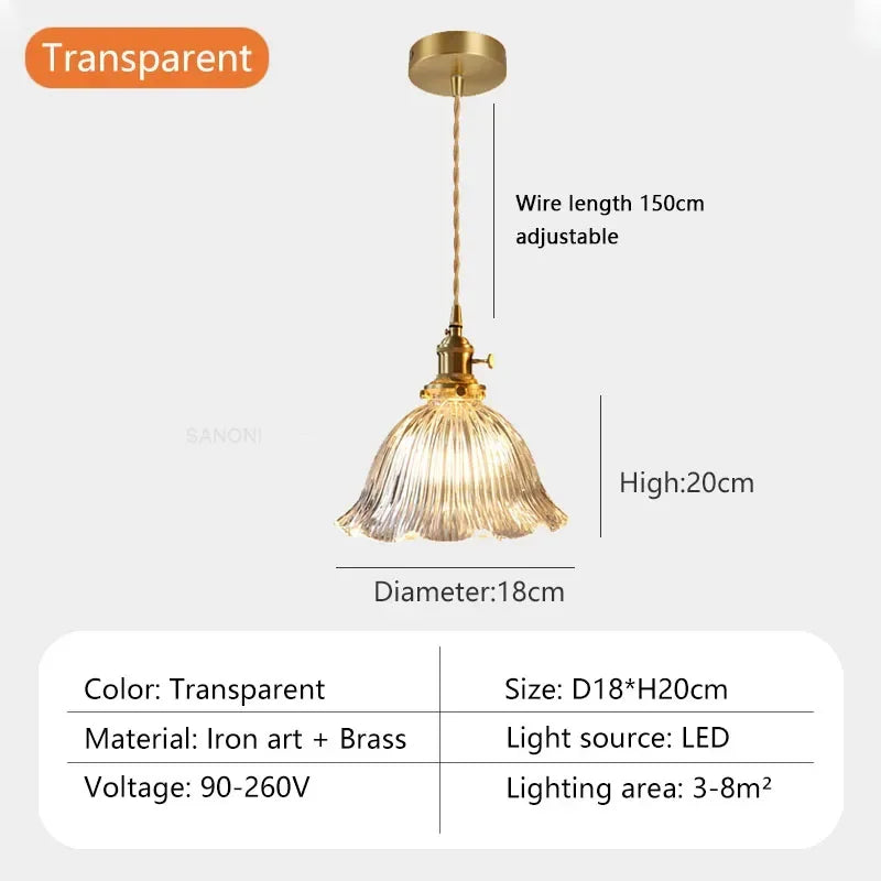 suspension led en verre nordique décoration intérieure moderne