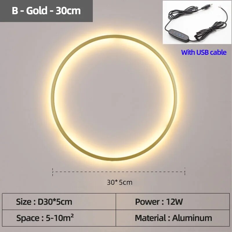 applique murale led lumières intérieur cercle fond décoration