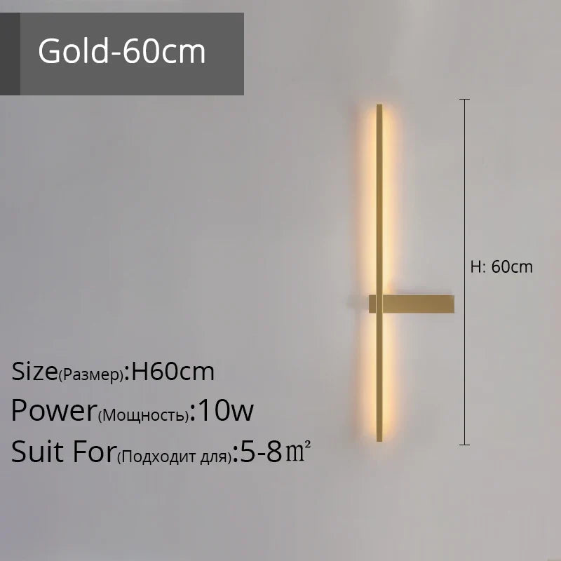 applique murale led minimaliste en aluminium pour éclairage intérieur