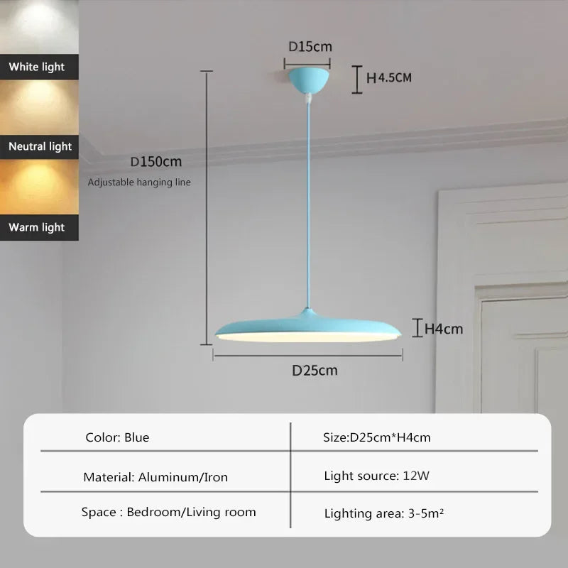 lampe led suspendue design nordique avec soucoupe volante