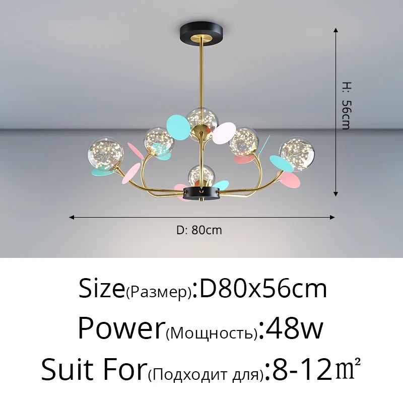 lustre led moderne atmosphérique nordique étoilé macaron créatif