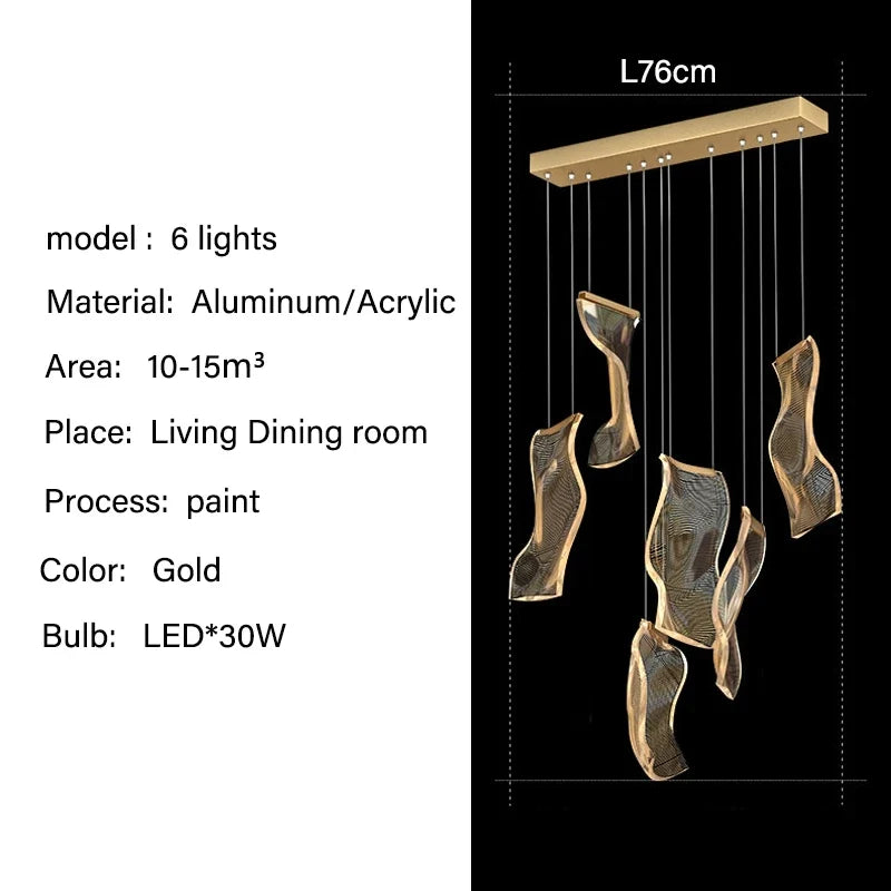 Nordic Modern Luxury Attic Chandelier Living Room Dining Room Dining Table Chandelier Hotel Lobby Staircase Hanging Chandelier