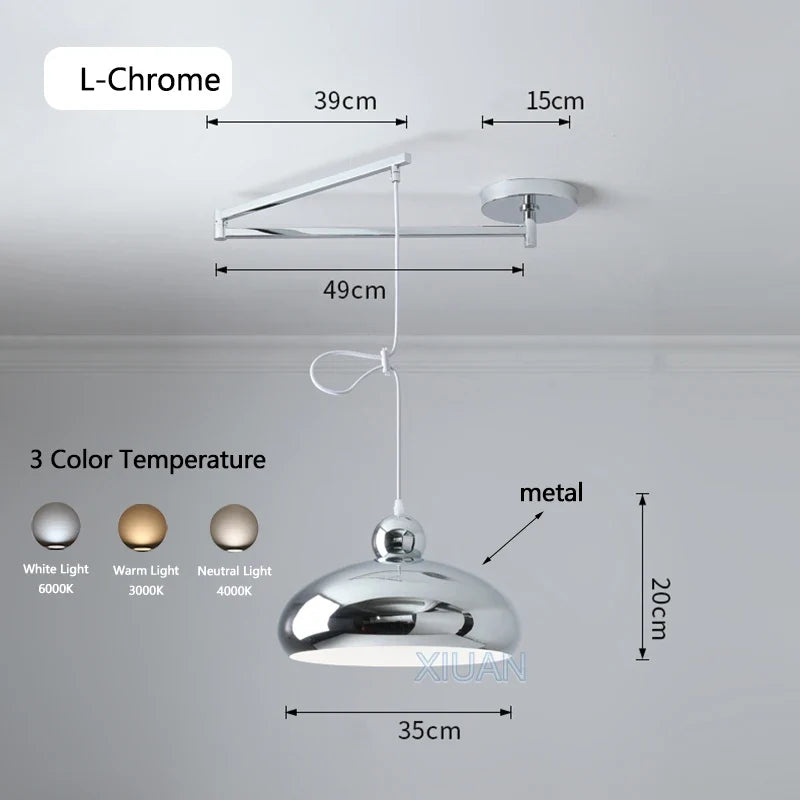 lustre led avec bras réglable pour bar et restaurant