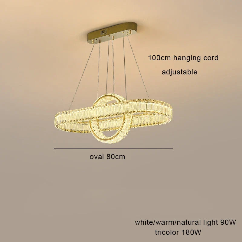 lustre led en cristal fantaisie lumière suspendue moderne