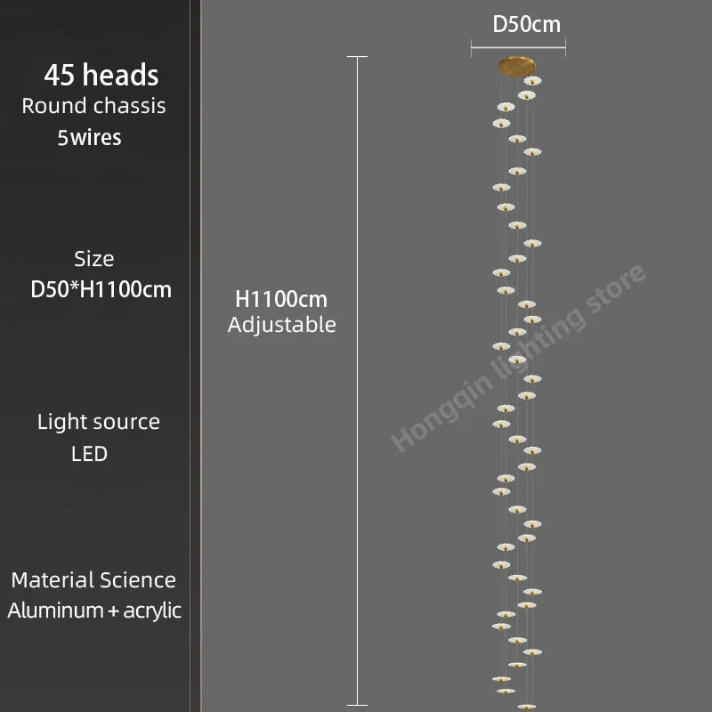 lustre moderne à led pour espaces intérieurs élégants et contemporains