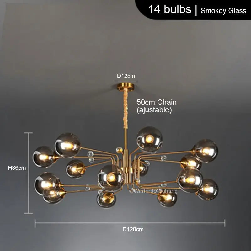 lustre led moderne 10 globes luminaire décoratif
