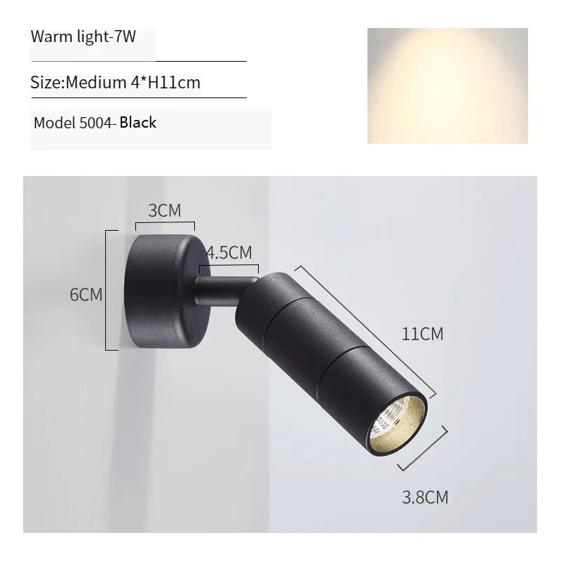 applique murale led moderne rotative pour décoration intérieure