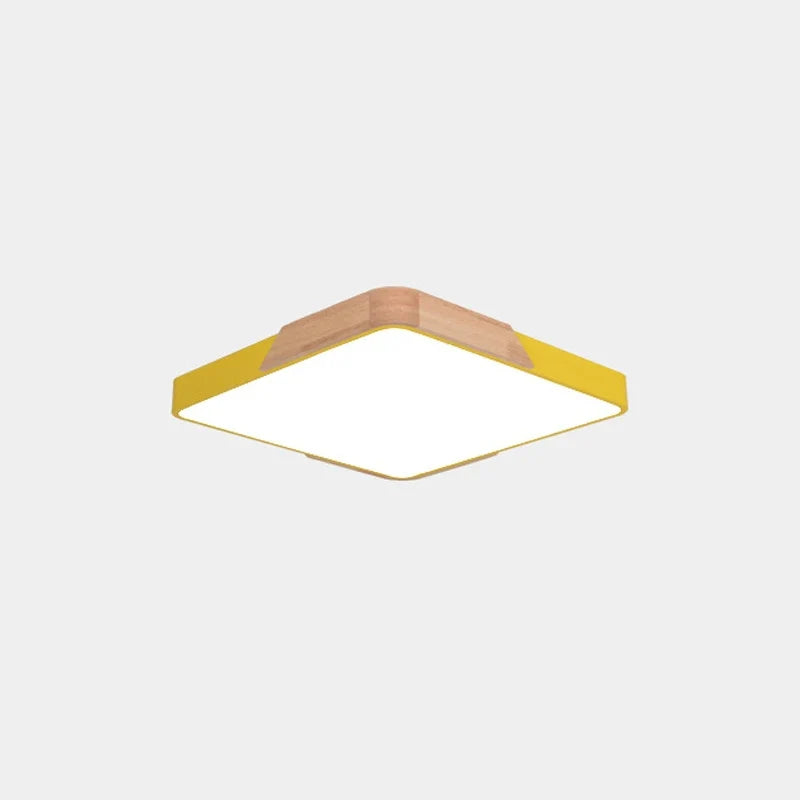 lustre d'art nordique en bois massif style macaron simple et moderne
