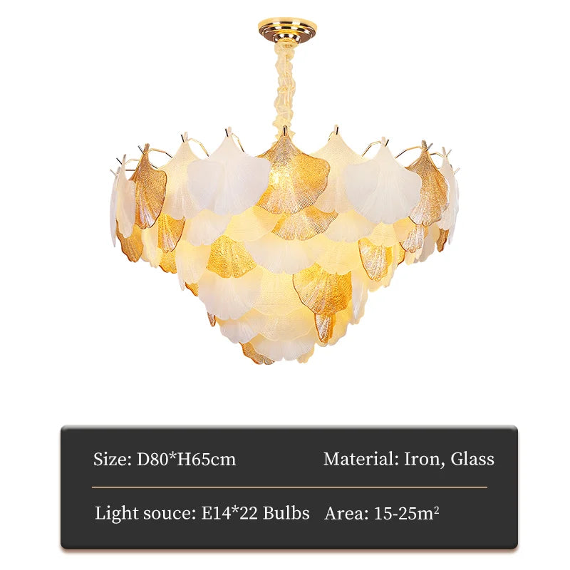 lustre en verre coquillage pour ambiance romantique et élégante