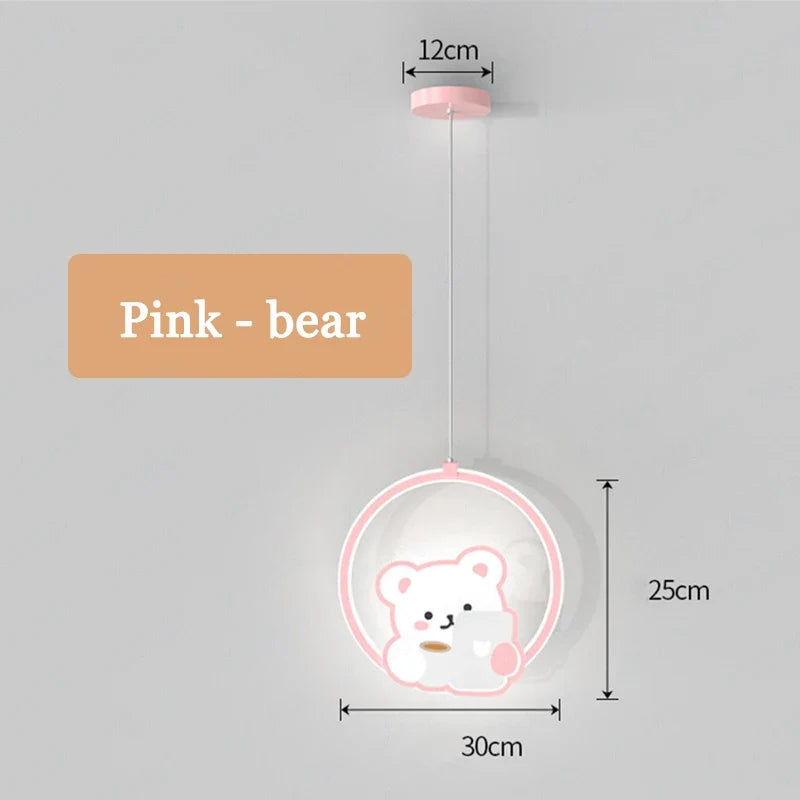 suspension mignonne vache ours rose pour chambre enfant