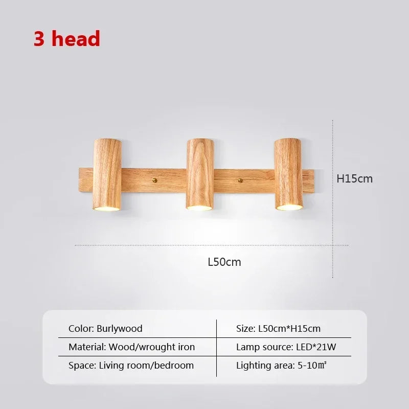 applique murale en bois nordique à led design moderne pour intérieur