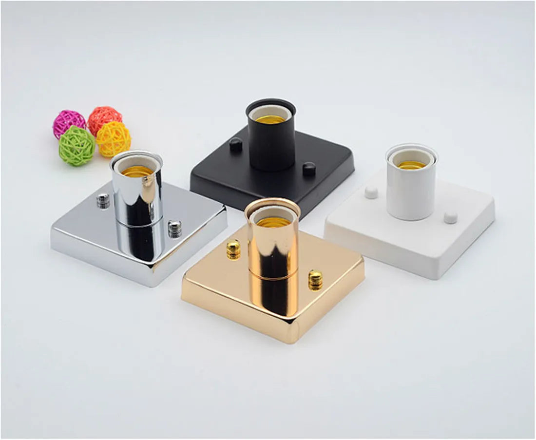 mini plafonnier carré encastré en céramique et métal doré