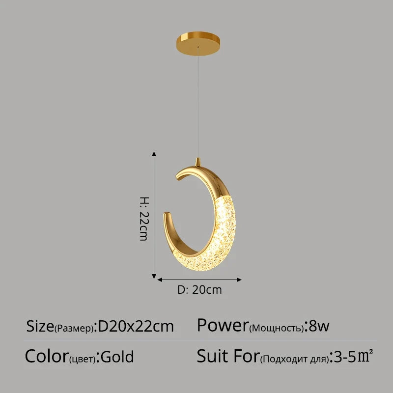 lustre moderne simple de luxe à tête unique