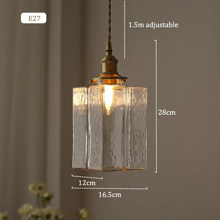 suspension rétro en verre lampe à led créative pour éclairage vintage