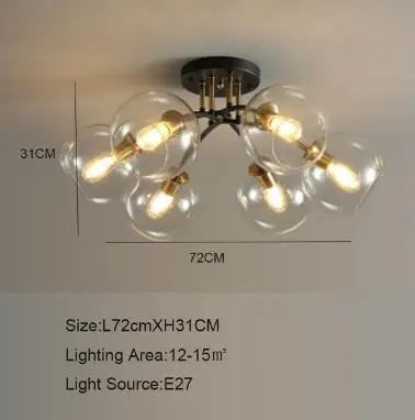 plafonnier industriel design en verre fumé pour décoration moderne
