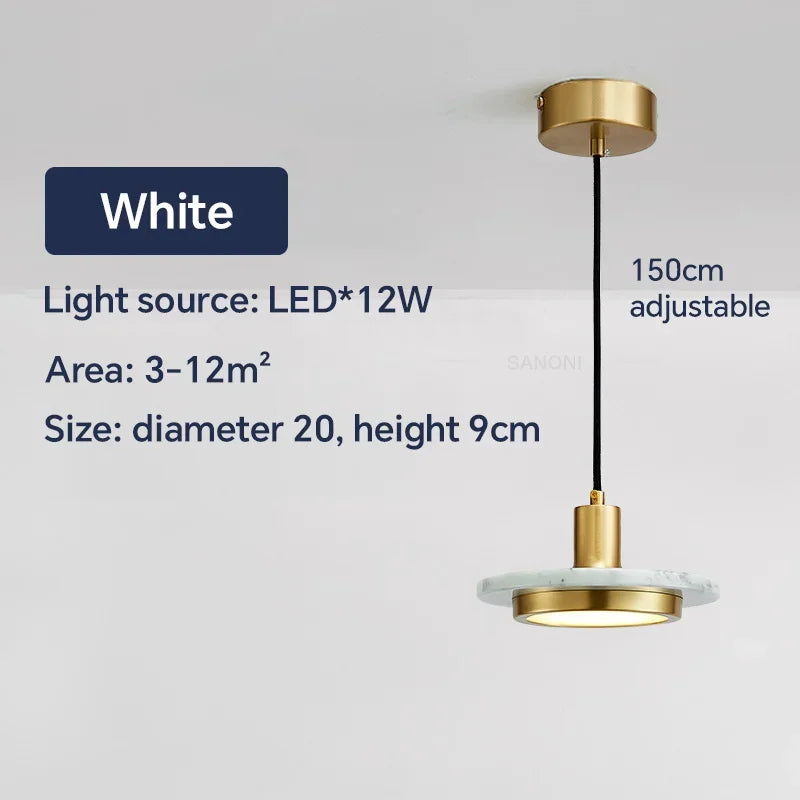 suspension nordique en marbre et cuivre design moderne