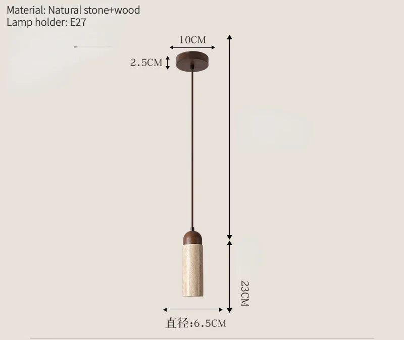 suspension en marbre travertin luminaire décoratif d'intérieur longueur réglable