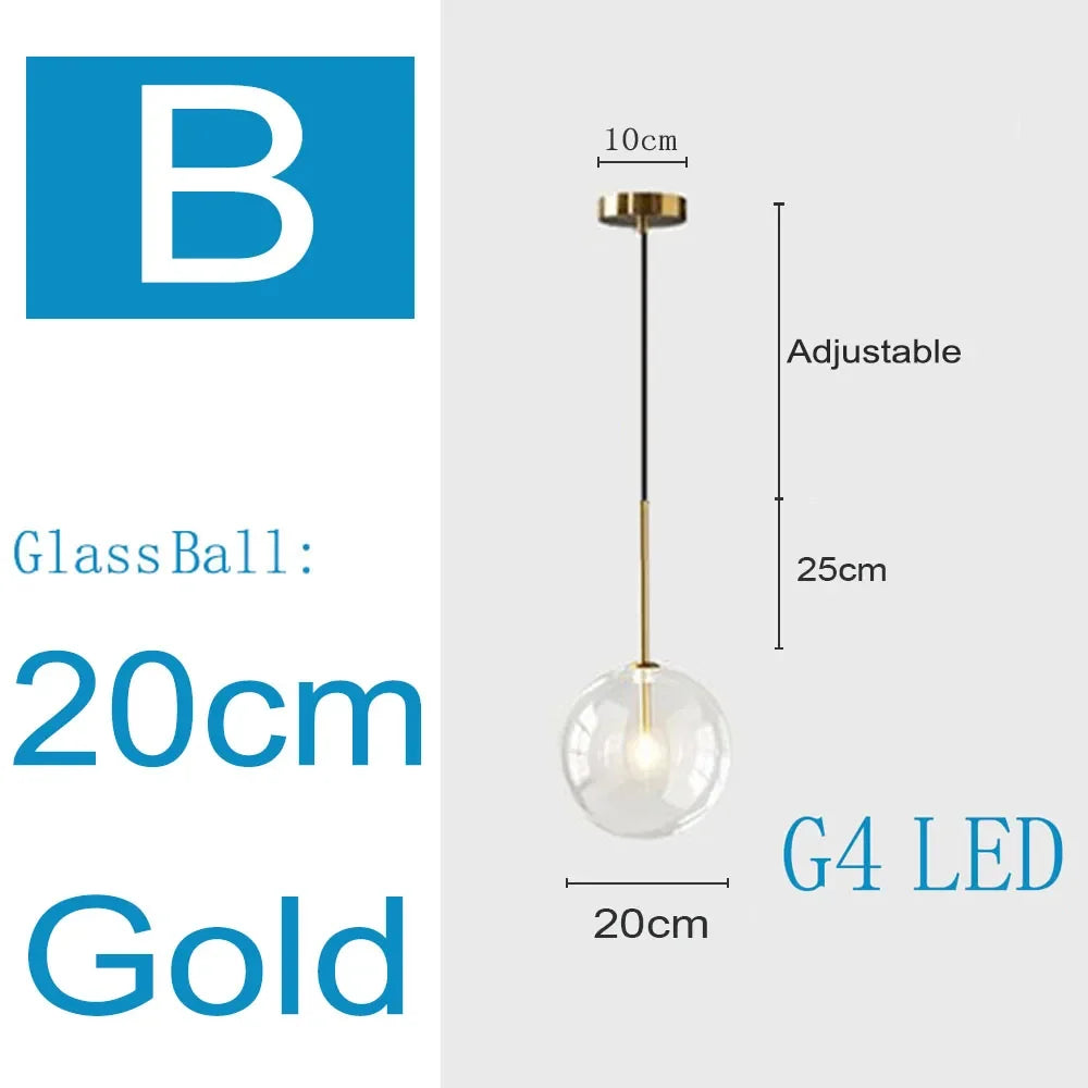 Suspension nordique moderne en verre clair