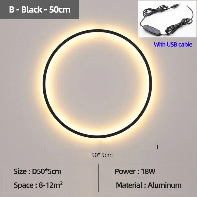 applique murale led lumières intérieur cercle fond décoration