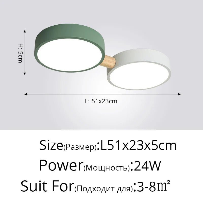 plafonniers créatifs macaron en bois pour indoorlighting led multicolore