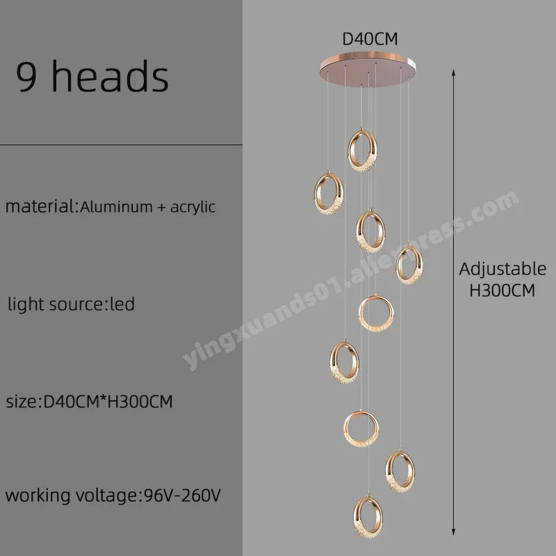 lustre à led design moderne pour éclairage suspendu élégant