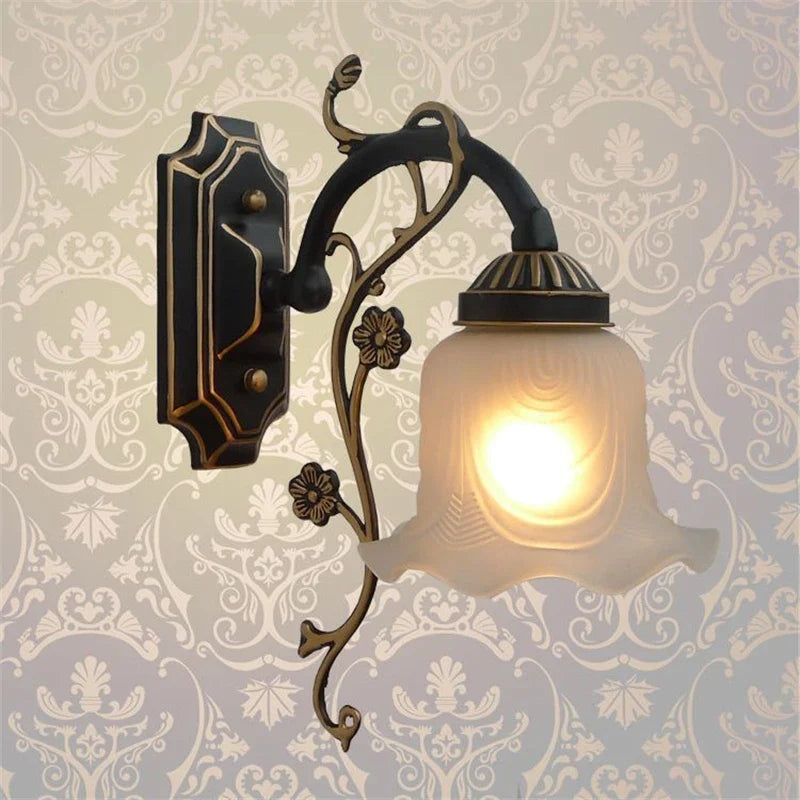 applique murale rétro classique en verre pour décoration intérieure