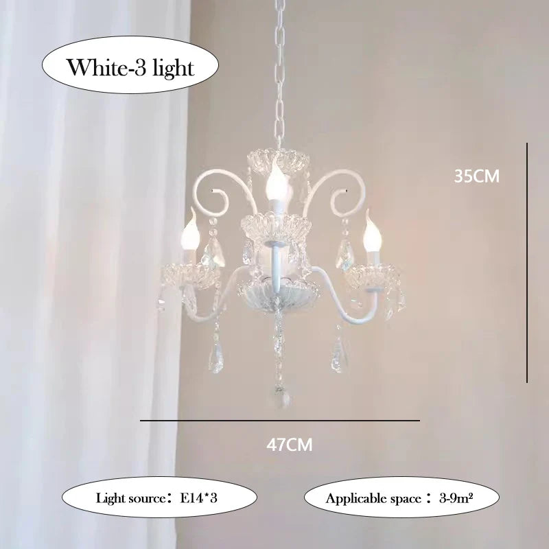 lustre romantique en cristal pour chambre d'enfant moderne