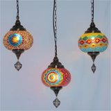 suspension vintage en verre teinté style bohème fait main en turquie