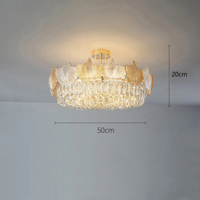 lustre en verre cristal design moderne pour intérieur élégant