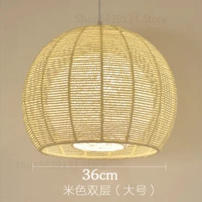 luminaire led nordique moderne en fer et corde de chanvre