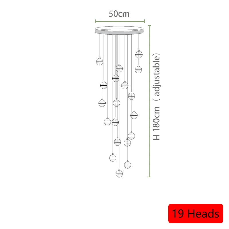 lustre long en cristal pour une ambiance moderne et élégante