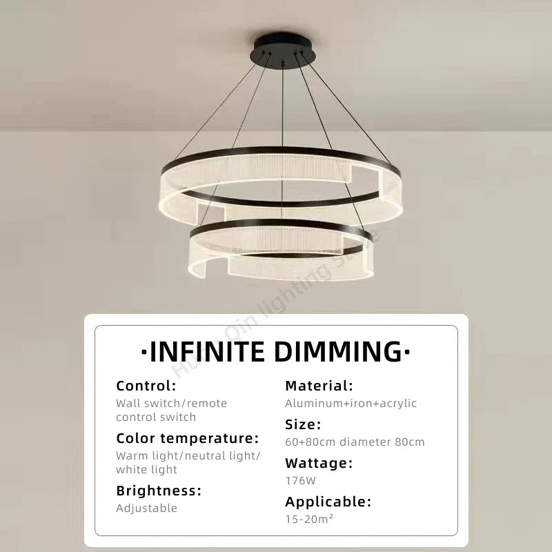 Circular Acrylic Living Room Pendant Light, Pendant Lamp Chandelier, Hanging Light Fittings, Hanging Light Pendant Lamp