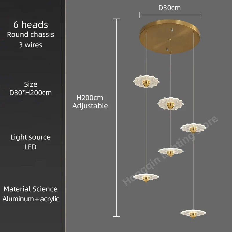 lustre moderne à led pour éclairage intérieur décoratif