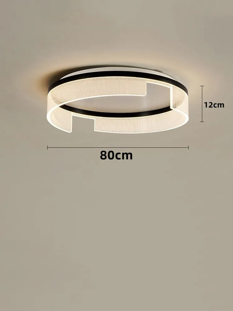 plafonnier led moderne rond en métal et acrylique pour intérieur