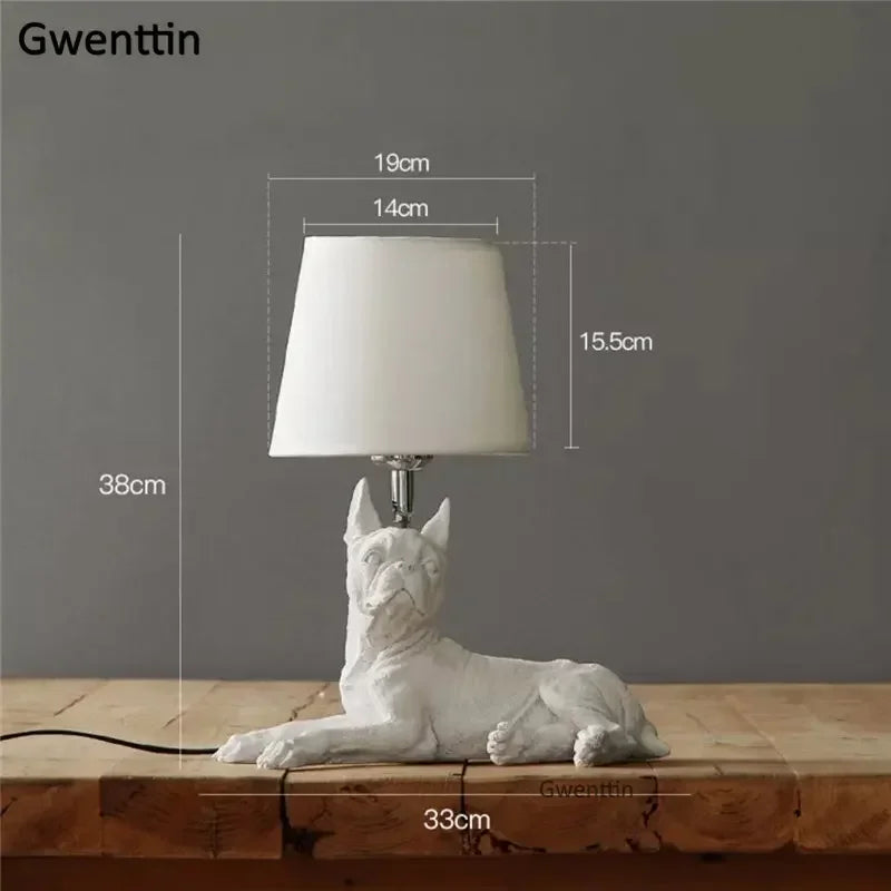 lampe de table moderne pour chiot en résine décorative